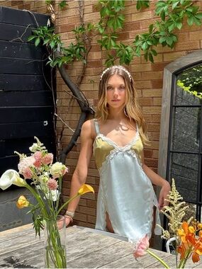 free people mini silk slip dress